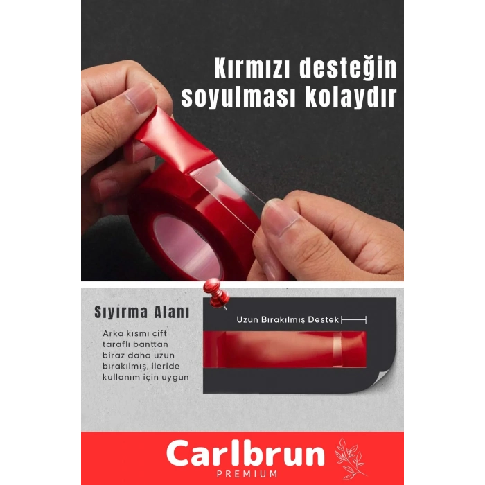 Premium Ekstra Güçlü Çok Amaçlı Çift Taraflı Tamir Cam Mekan Montaj 1,5mt Silikon Şeffaf Bant 2 Adet