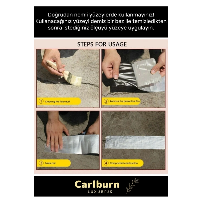 Su Geçirmez Sızdırmaz Alev Geciktirici Dayanıklı Alüminyum Tamir Bandı Sakız Çamur Bant 48mmx2mt