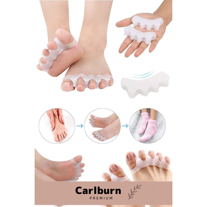 Kemik Büyümesi Karşıtı Şekil Bozukluğu Önleyici Ayak 5 Parmak Ayıran Silikon Bunyon Ayırıcı 2li Set