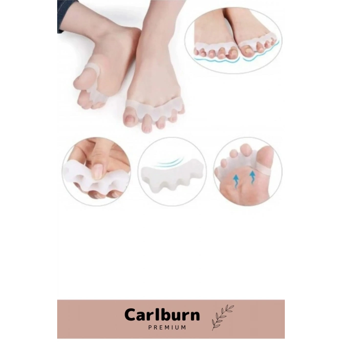 Kemik Büyümesi Karşıtı Şekil Bozukluğu Önleyici Ayak 5 Parmak Ayıran Silikon Bunyon Ayırıcı 2li Set