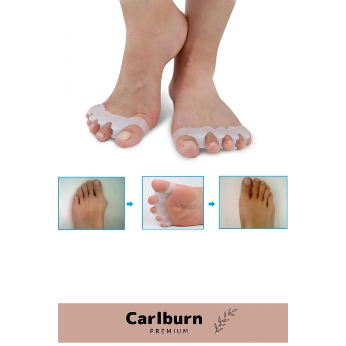 Kemik Büyümesi Karşıtı Şekil Bozukluğu Önleyici Ayak 5 Parmak Ayıran Silikon Bunyon Ayırıcı 2li Set