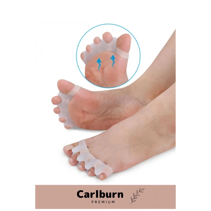 Kemik Büyümesi Karşıtı Şekil Bozukluğu Önleyici Ayak 5 Parmak Ayıran Silikon Bunyon Ayırıcı 2li Set