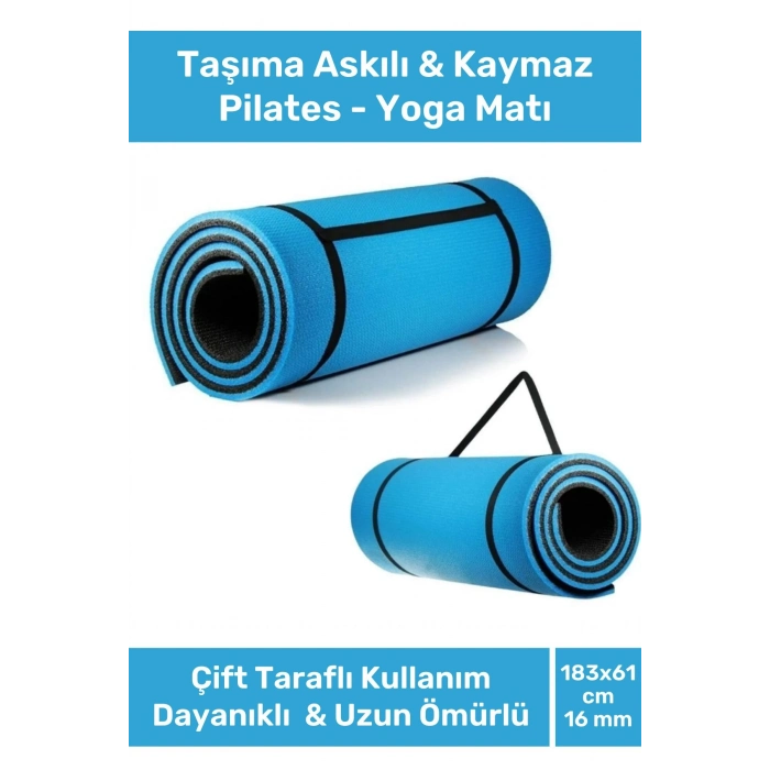 Konfor Modeli Çift Taraflı Kaymaz Silinebilir Antibakteriyel Pilates Meditasyon Minderi 16 mm Mat