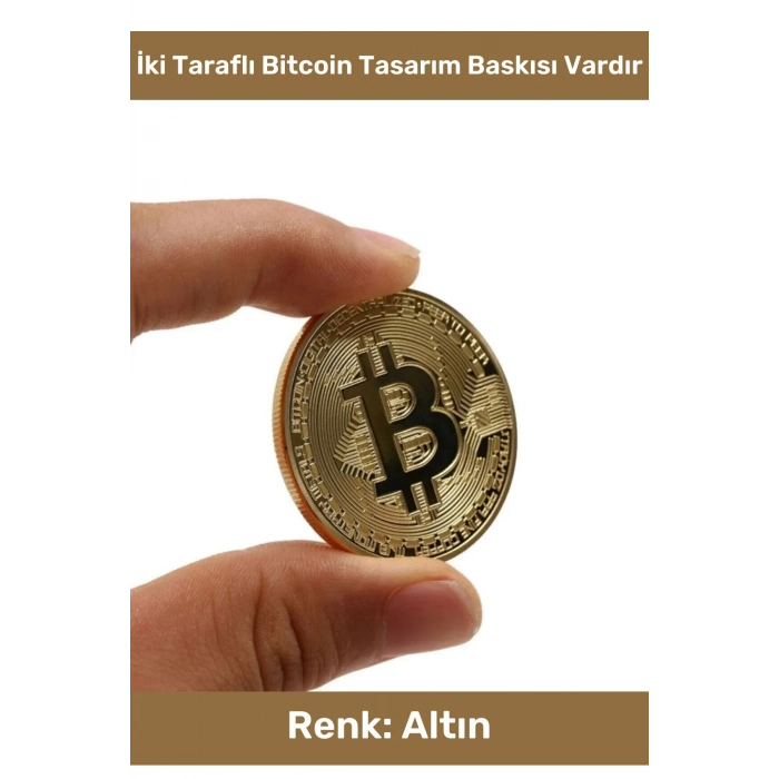 Özel Kutulu Hediyelik Kripto Hatıra Koleksiyon Bitcoin Madeni Para Altın Rengi 5li Set