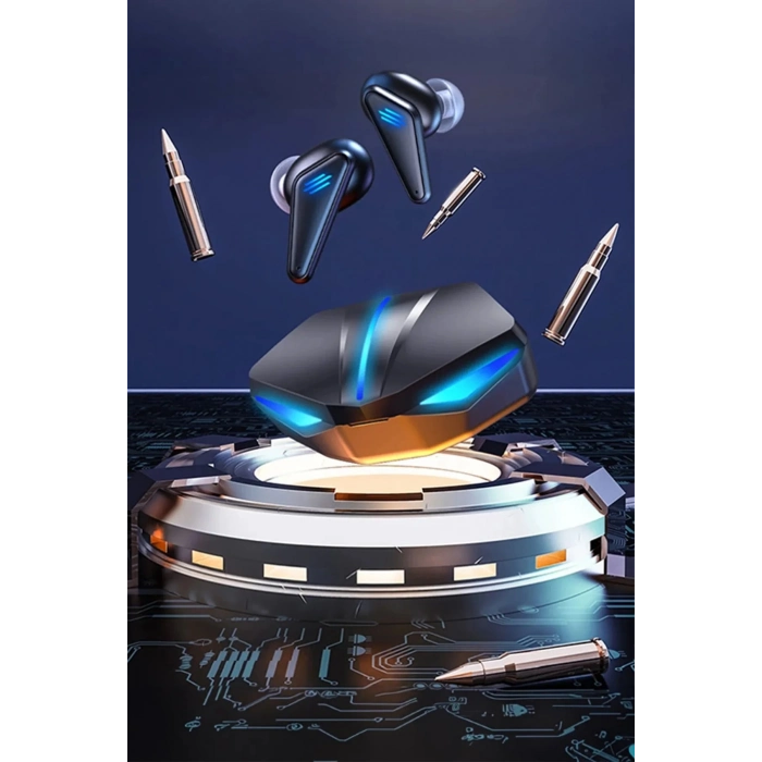 Özel RGB Işıklı K55 Tws Pro Extra Bass Mikrofonlu 3D Stereo Ses Bluetooth Kablosuz Oyuncu Kulaklık