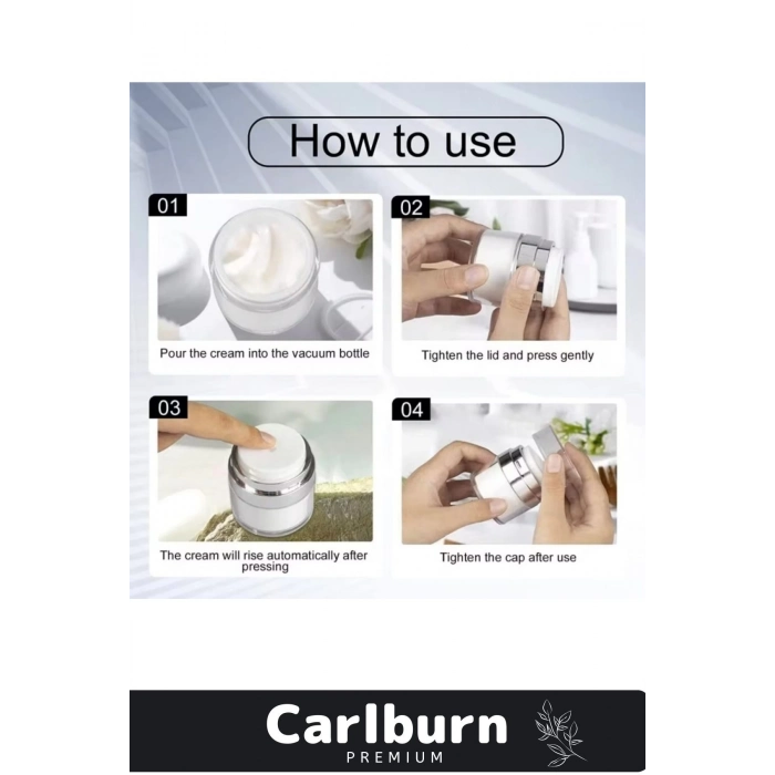 Premium Üretim Yüksek Kaliteli Vakum Basınç  Hava Almayan Geçirmeyen Krem Losyon Kavanozu 50 Ml