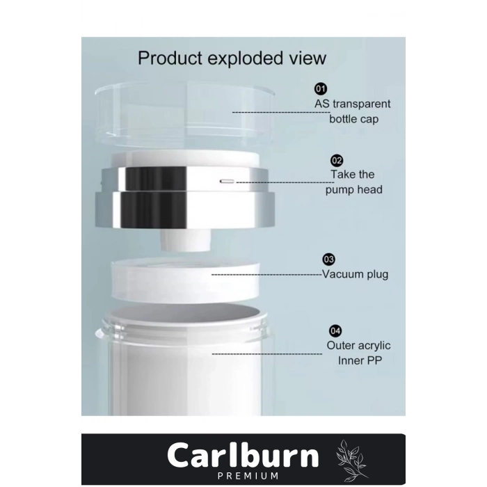 Premium Üretim Yüksek Kaliteli Vakum Basınç  Hava Almayan Geçirmeyen Krem Losyon Kavanozu 50 Ml