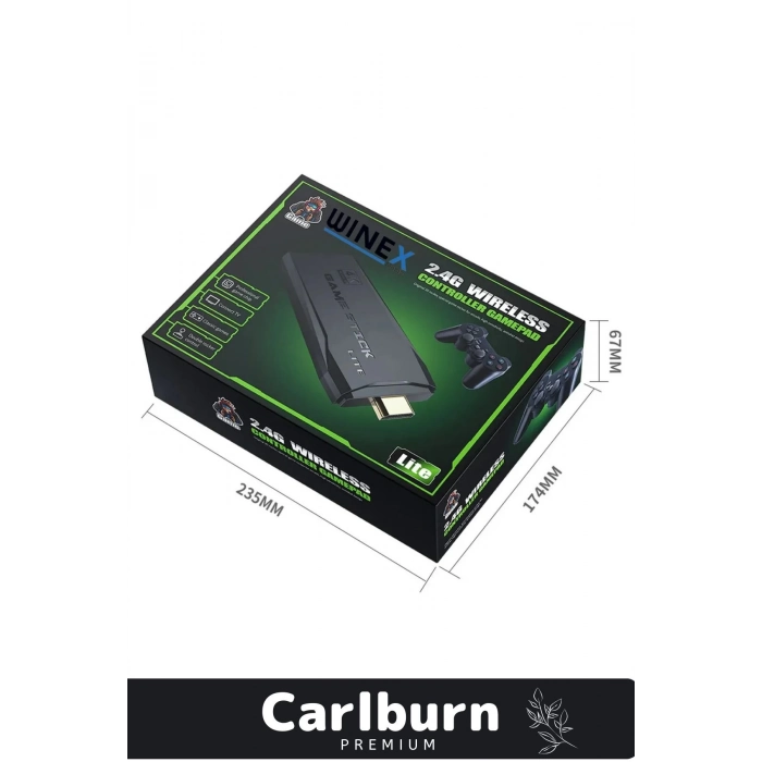 Özel Üretim 4K Çözünürlük 2.4g Uyumlu Kablosuz Çift Kol Atari Retro 20000 Oyunlu Game Stick Atari