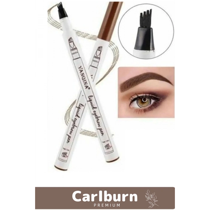 Özel Üretim Siyah Kaş Kalemi Suya Dayanıklı Kalıcı 4 Uçlu Kaş Kalemi Ve 3lü Yüz Jileti Kaş Usturası