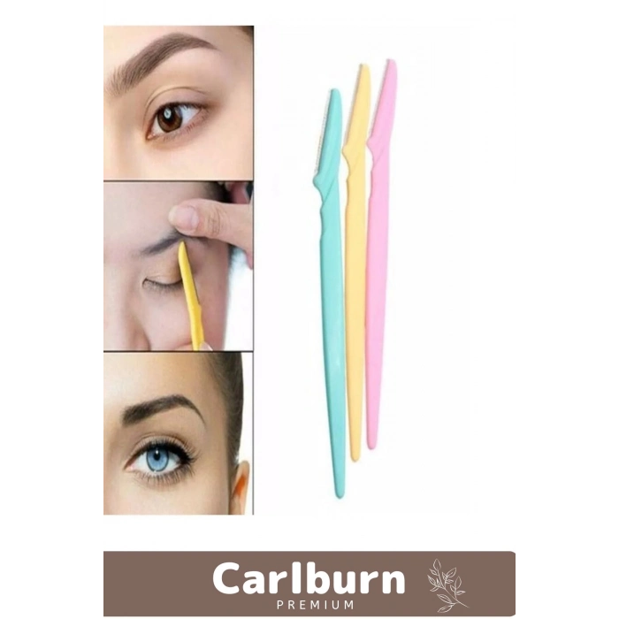 Özel Üretim Siyah Kaş Kalemi Suya Dayanıklı Kalıcı 4 Uçlu Kaş Kalemi Ve 3lü Yüz Jileti Kaş Usturası