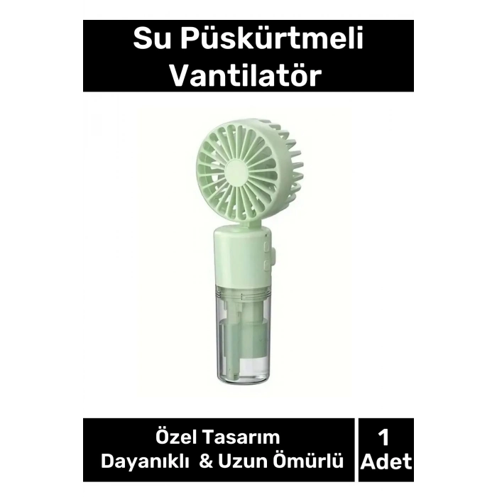 Özel Üretim Taşınabilir 3 Kademeli 1200 mAh Usb Şarjlı Su Hazneli Püskürtmeli Mini Klima Vantilatör