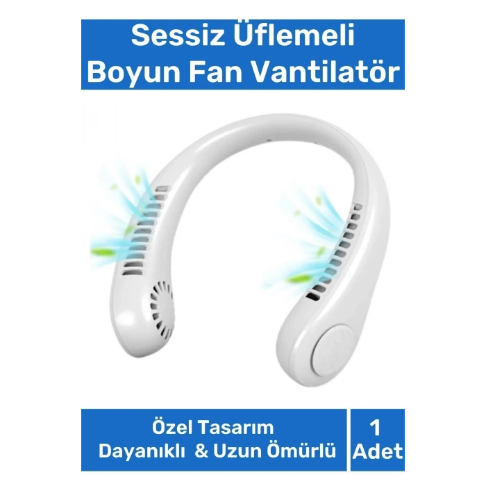 Premium Taşınabilir Şarjlı Güçlü Yüksek Kaliteli Sessiz Hava Soğutucu Üflemeli Boyun Fan Vantilatör