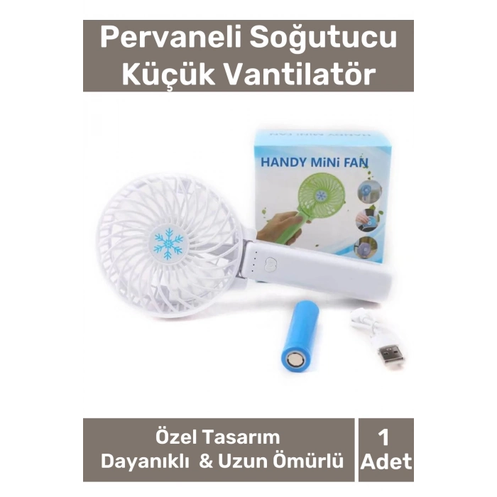 Cep Boyu Usb Şarjlı 3 Kademeli Sessiz Taşınabilir Mini Fan Pervaneli Soğutucu Küçük Vantilatör