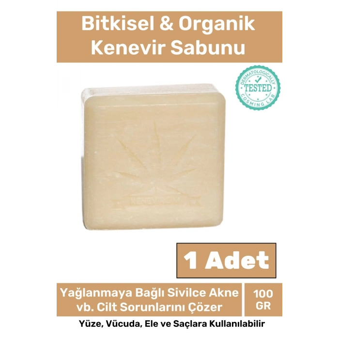 Özel Üretim %100 Doğal Güzel Kokulu El Yüz Saç Vücut Cilt Orijinal Kenevir Sabunu - 1 Adet
