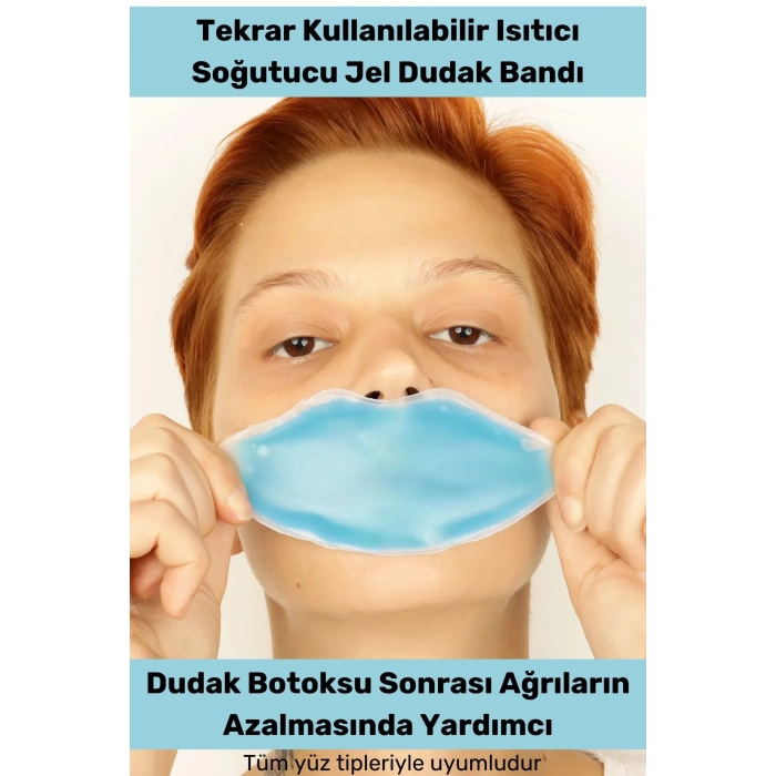 Özel Dudak Botoksu Soğuk Sıcak Termojel Tekrar Kullanılabilir Isıtıcı Soğutucu Jel Mavi Dudak Bandı