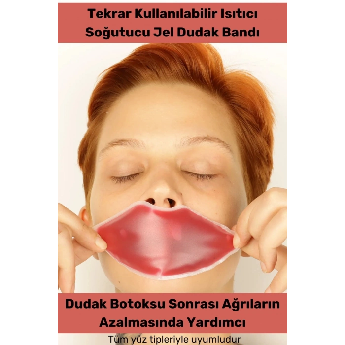 Özel Dudak Botoksu Soğuk Sıcak Termojel Tekrar Kullanılabilir Isıtıcı Soğutucu Jel Pembe Dudak Bandı