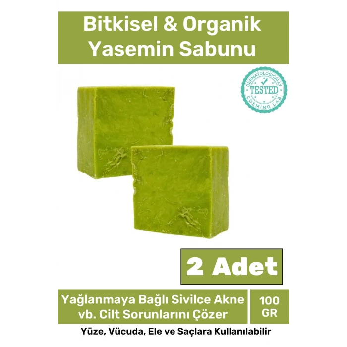 Özel Üretim %100 Doğal Güzel Kokulu El Yüz Saç Vücut Cilt Orijinal Yasemin Sabunu - 2 Adet