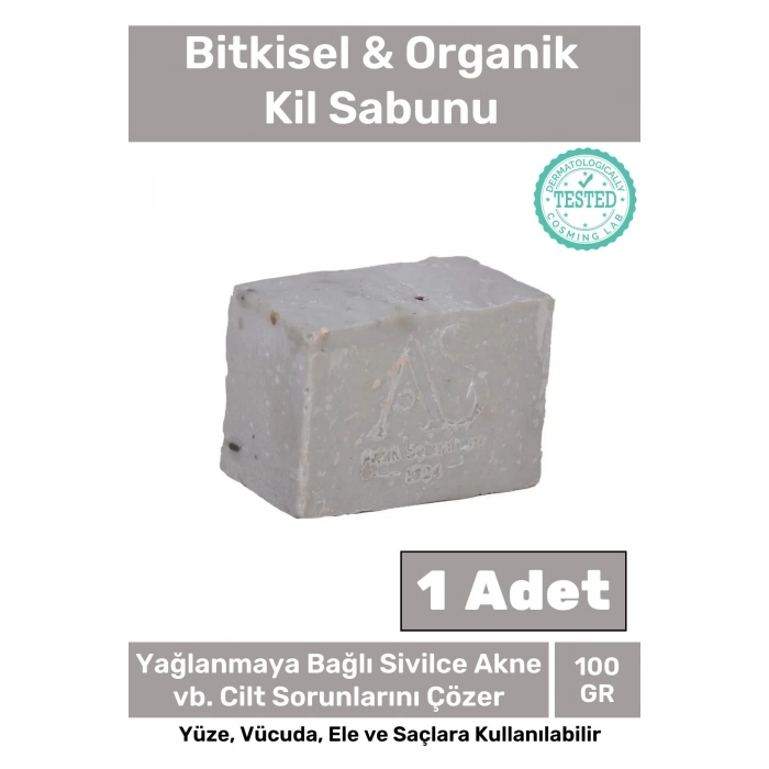 Özel Üretim %100 Doğal Güzel Kokulu El Yüz Saç Vücut Cilt Orijinal Kil Sabunu - 1 Adet