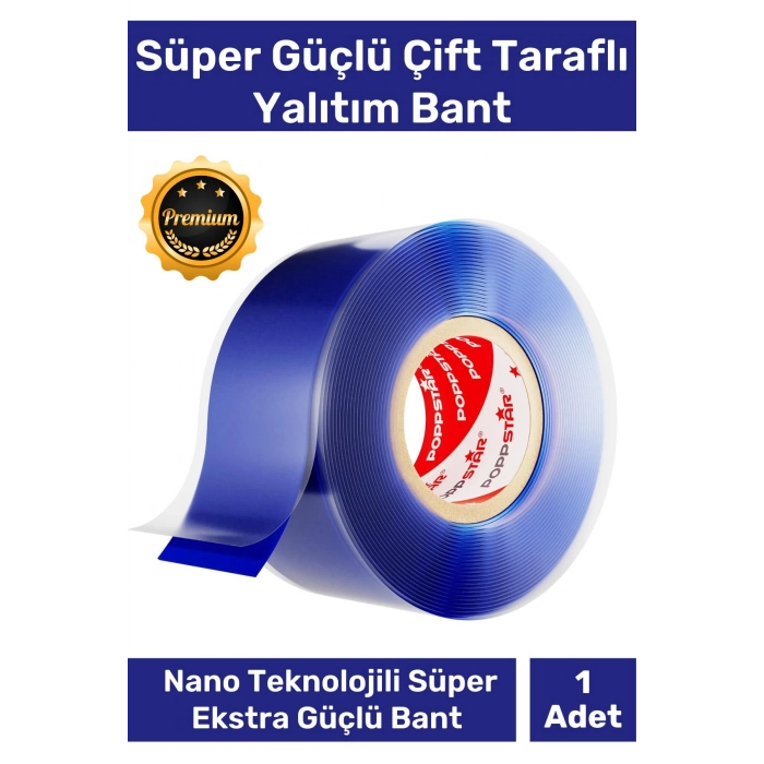 Ekstra Güçlü Hava Su Sızdırmaz İzolasyon  Çok Amaçlı Çift Taraflı Silikon Bant 18mm x 1.5m - 1 Adet