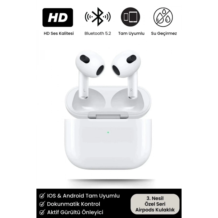 Premium 3. Nesil Ios Android Uyumlu Bluetooth Kulaklık Özel Seri Kulak Içi Kablosuz Kulaklık