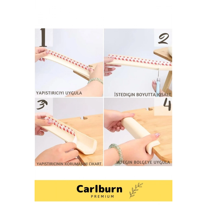 Lüks İz Bırakmaz Kalın Sehpa Esnek Çocuk Bebek Şerit Sünger Mobilya Masa Kenar Köşe Koruyucu 8 Metre