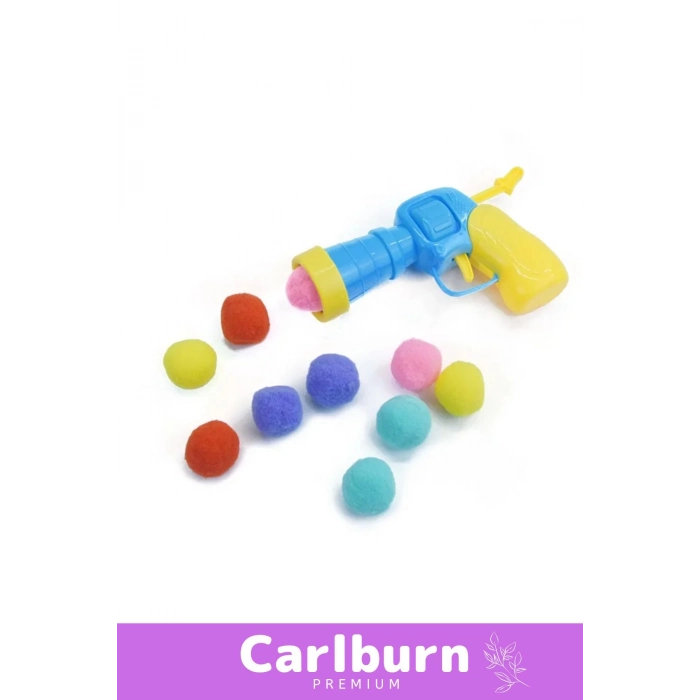 Premium Seri Evcil Hayvan Tabancalı Hareketli 30 Peluş Toplu Top Atan İnteraktif Kedi Oyuncağı Seti