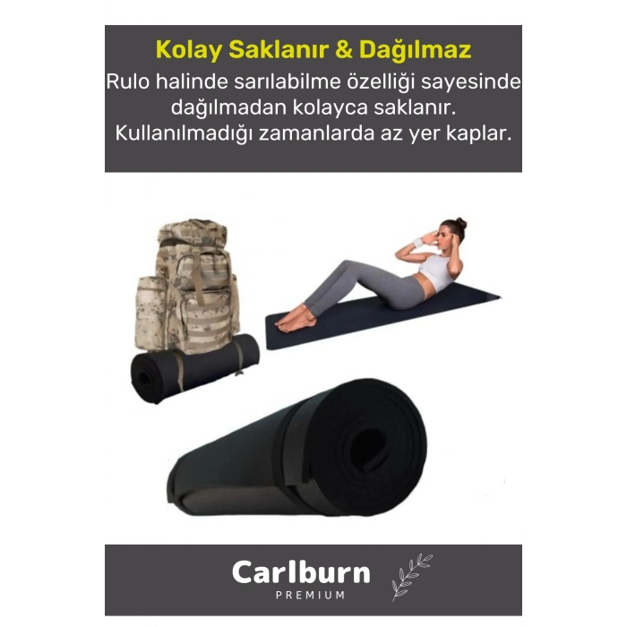 Premium Su Geçirmez Konforlu Taşıma Askılı Çift Taraflı Zemin Çadır Uyku Kamp Matı Yer Minderi 10mm