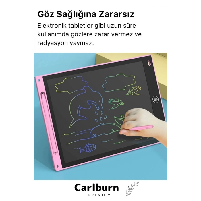 Premium Lcd Ekranlı Kalemli Dijital Çizim Tableti Yazı Tahtası Boyama Resim Akıllı Tablet 12 Inc
