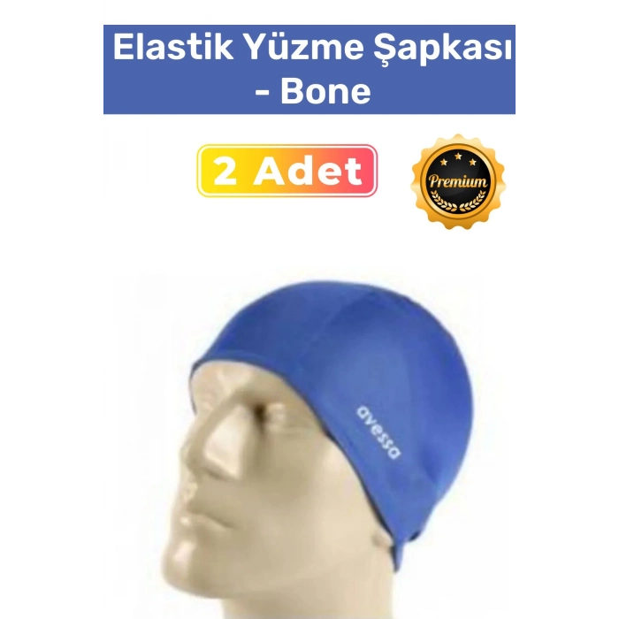 Özel Üretim Su Geçirmez Silikon Yüzücü Havuz Ve Deniz Bonesi Elastik Yüzme Şapkası 2li Set