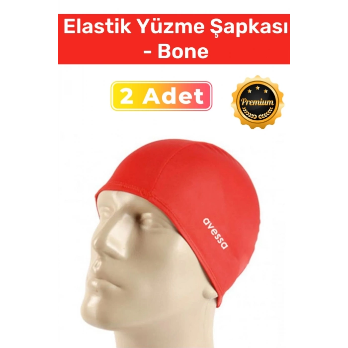 Özel Üretim Su Geçirmez Silikon Yüzücü Havuz Ve Deniz Bonesi Elastik Yüzme Şapkası 2li Set