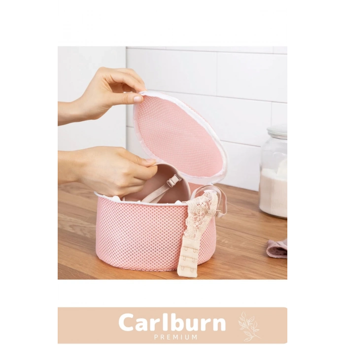 Özel Üretim Kumaş Fermuarlı Dayanıklı Çamaşır Yıkama Filesi Sütyen Yıkama Torbası 2li Paket 20x15cm