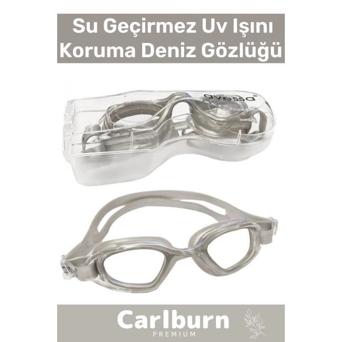 Premium Ayarlanabilir Kayış Su Geçirmez Uv Işını Koruma Silikon Plastik Antifog Kutulu Deniz Gözlüğü