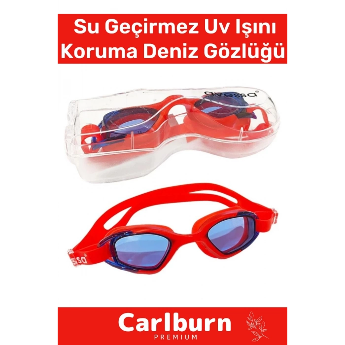 Premium Ayarlanabilir Kayış Su Geçirmez Uv Işını Koruma Silikon Plastik Antifog Kutulu Deniz Gözlüğü
