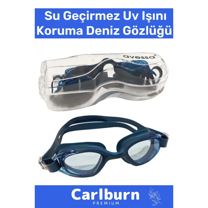 Premium Ayarlanabilir Kayış Su Geçirmez Uv Işını Koruma Silikon Plastik Antifog Kutulu Deniz Gözlüğü
