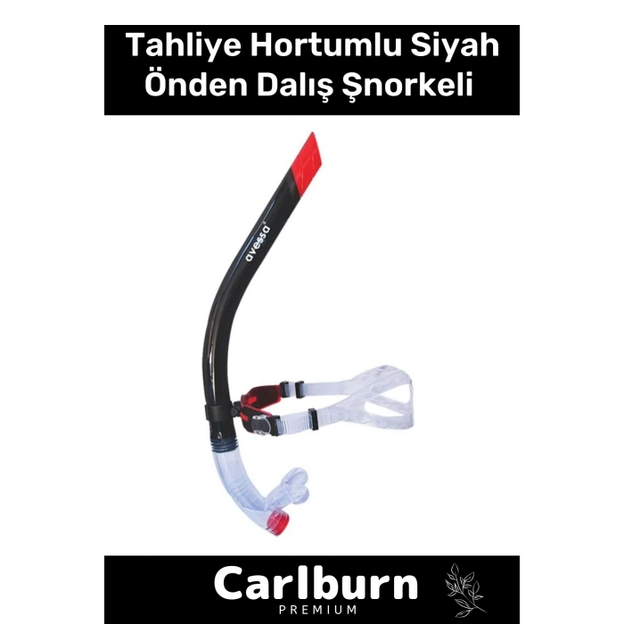 Özel Üretim Yüksek Slikon Kaliteli Tahliye Hortumlu Siyah Önden Dalış Havuz Eğitim Şnorkeli