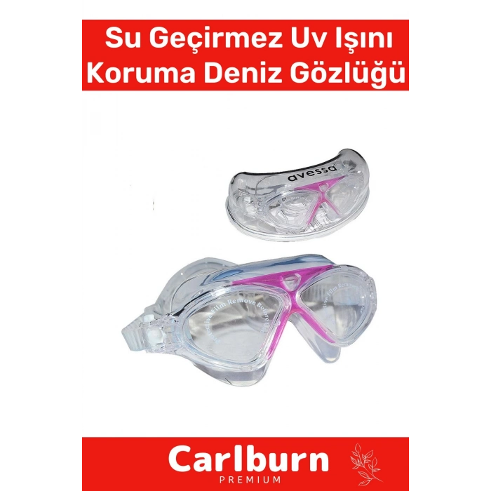 Premium Ayarlanabilir Kayış Su Geçirmez Uv Işını Koruma Buğu Yapmaz Antifog Kutulu Deniz Gözlüğü