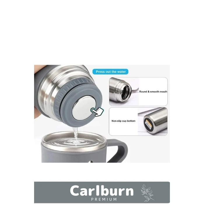 Özel Üretim Paslanmaz Çelik 3 Bardaklı Soğuk Sıcak Termos Vakumlu Termos Set Çanta Hediyeli 550 Ml