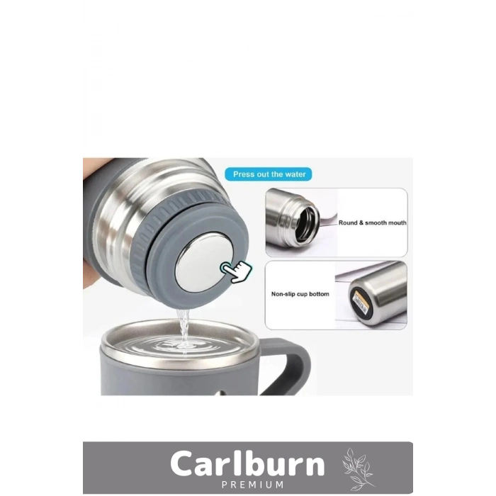 Özel Üretim Paslanmaz Çelik 3 Bardaklı Soğuk Sıcak Termos Vakumlu Termos Set Çanta Hediyeli 550 Ml