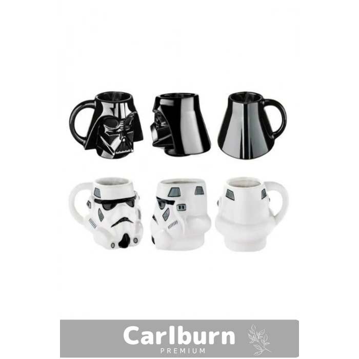 Premium Özel Tasarım Hediye Kutulu Star Wars Şekilli Seramik Kupa 14 x 15 cm 3D Bardak