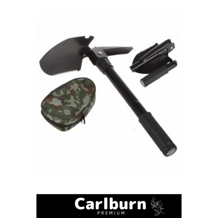 Premium Seri Cepte Taşıma Çantalı Katlanabilir Kamp Portatif Pusula Testere Kazma Kürek Deprem Seti