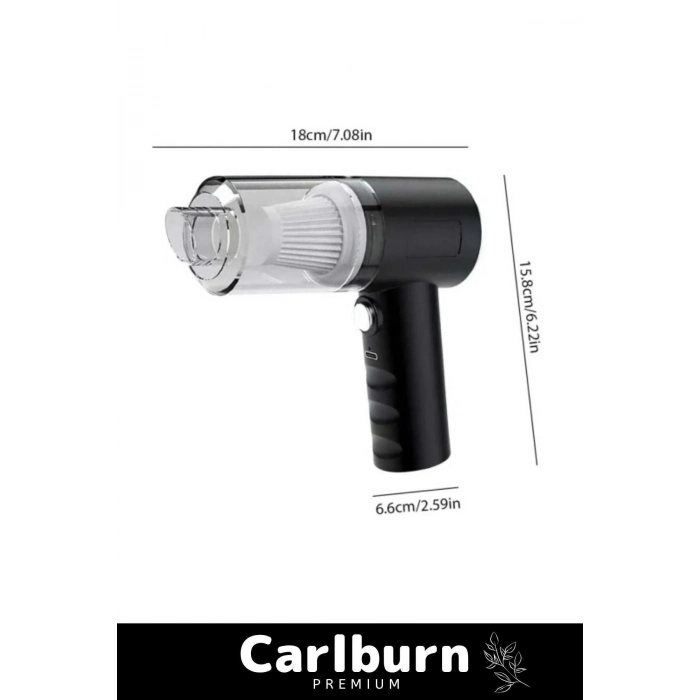 Premium 9000Pa Çekiş 4000mAh Pil Otomatik Aydınlatmalı Taşınabilir Katlanabilir Akülü Araç Süpürgesi