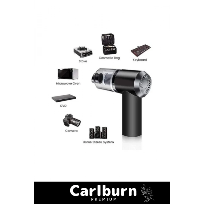 Premium 9000Pa Çekiş 4000mAh Pil Otomatik Aydınlatmalı Taşınabilir Katlanabilir Akülü Araç Süpürgesi