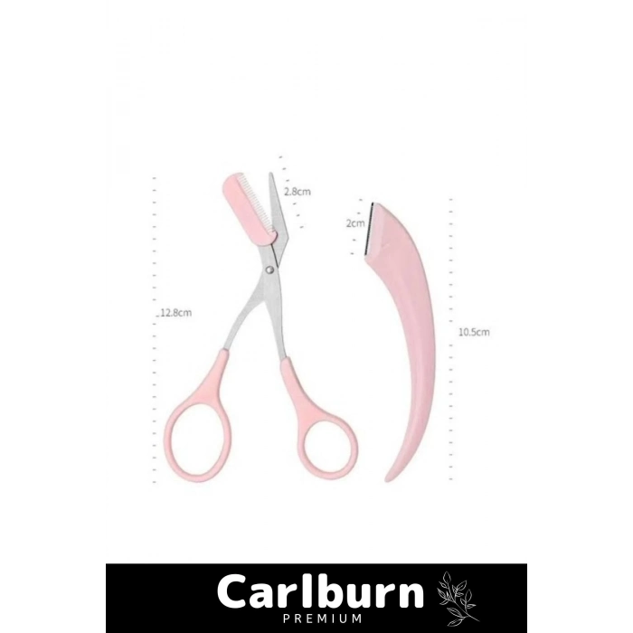 Özel Üretim Kompakt Tasarım Pratik Taraklı İstenmeyen Tüy Taşınabilir Kaş Makası Usturası Seti