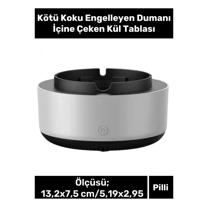 Özel Tasarım Şık Dekoratif Yıkanabilir Pilli Kötü Koku Engelleyen Dumanı İçine Çeken Kül Tablası