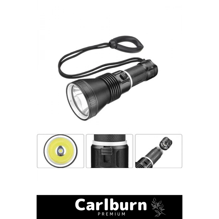 Premium Seri 750 Metre Menzilli Ultra Yüksek Aydınlatma 1200 Lümen Profesyonel Şarjlı El Feneri