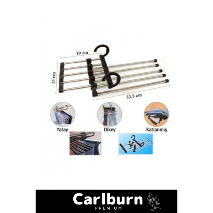 Özel Üretim Dayanıklı Dolap Organizer Hareketli Çok Fonksiyonlu Pantolon Askılığı 5 In 1