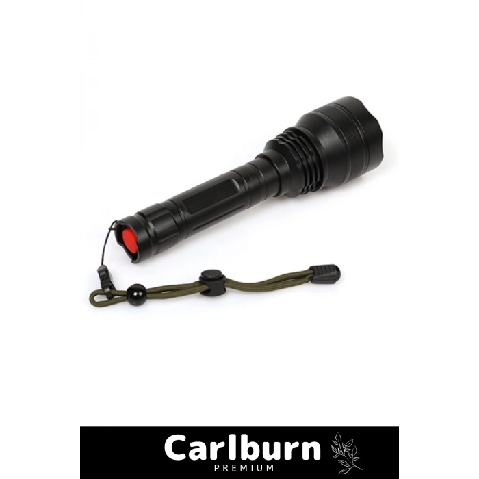 Profesyonel 450 Metre Menzilli Mat Beyaz Işıklı Tek Modlu P50 Led 3000 Lümen Şarjlı Av Feneri