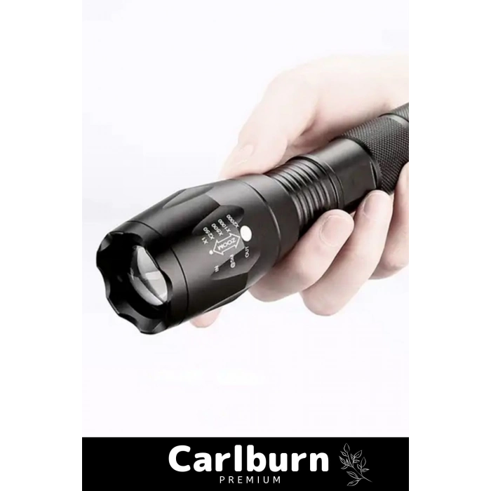 Premium Seri Ultra Yüksek Beyaz Işık 500m Menzilli Şarjlı Orijinal 800 Lümen TX6 Özel Avcı Feneri