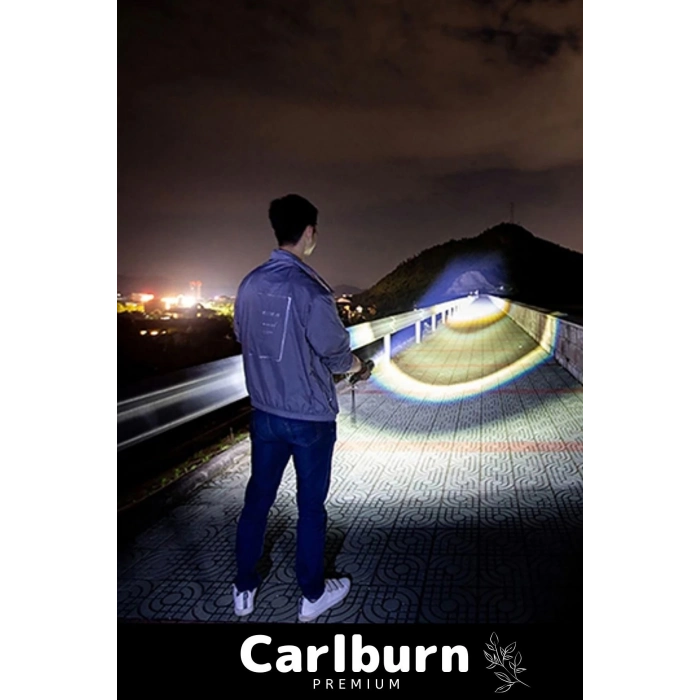 Profesyonel Üretim 750 Metre Menzilli Şarjlı Beyaz Işık 5 Modlu 3000 Lümen Güçlü El Feneri