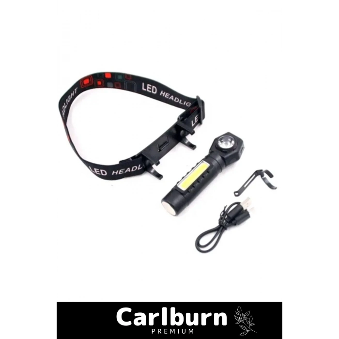 Yeni Sezon 215 Lümen Sert Plastik Nokta Geniş Aydınlatma 150 Metre Şarjlı Mıknatıslı Kafa Lambası